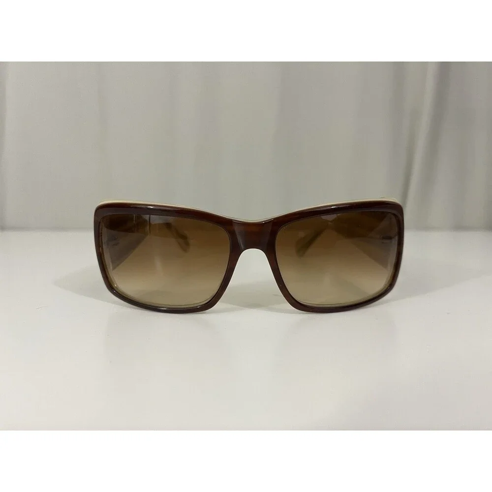 FOSSIL Cat No 3 Penny Geometric Wrap Authentic Sunglasses Tortoise Cream VTG